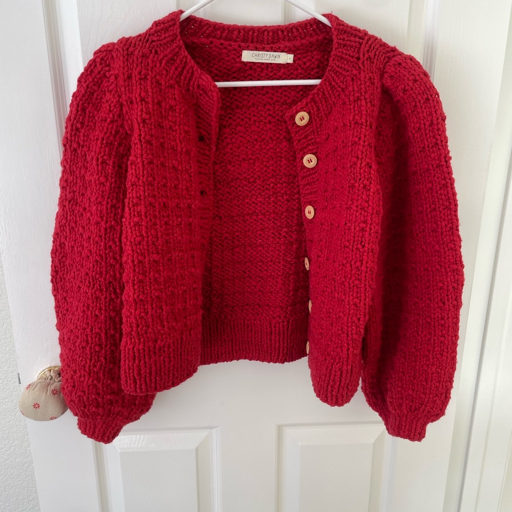 Christy Dawn Nola Cardigan in Crimson